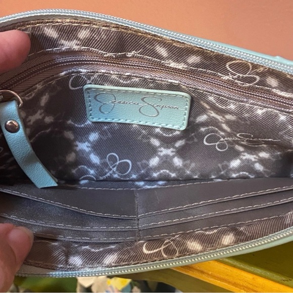Jessica Simpson Light Blue Floral Wristlet - Picture 4 of 4
